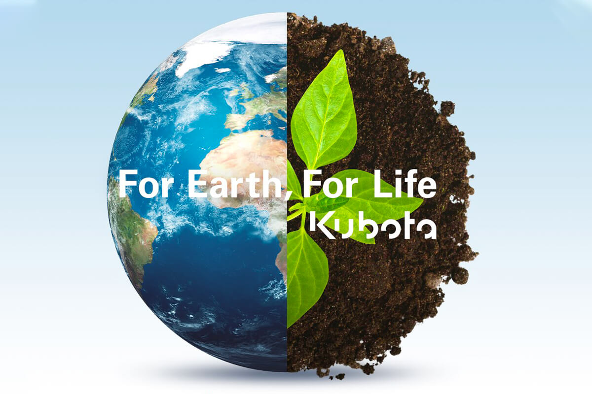 La filosofia For Earth, For Life di Kubota mira a risolvere i problemi dell'alimentazione, dell'acqua e dell'ambiente